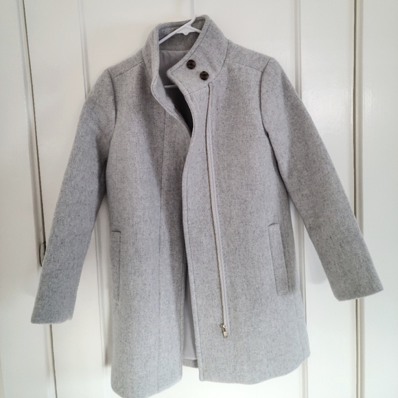 NWT J.Crew Factory Button Neck City Coat - Picture 3 of 5
